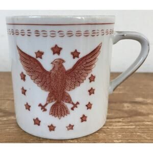 Vtg Ethan Allen American Traditional Red Colonial Eagle Porcelain Coffee Mug